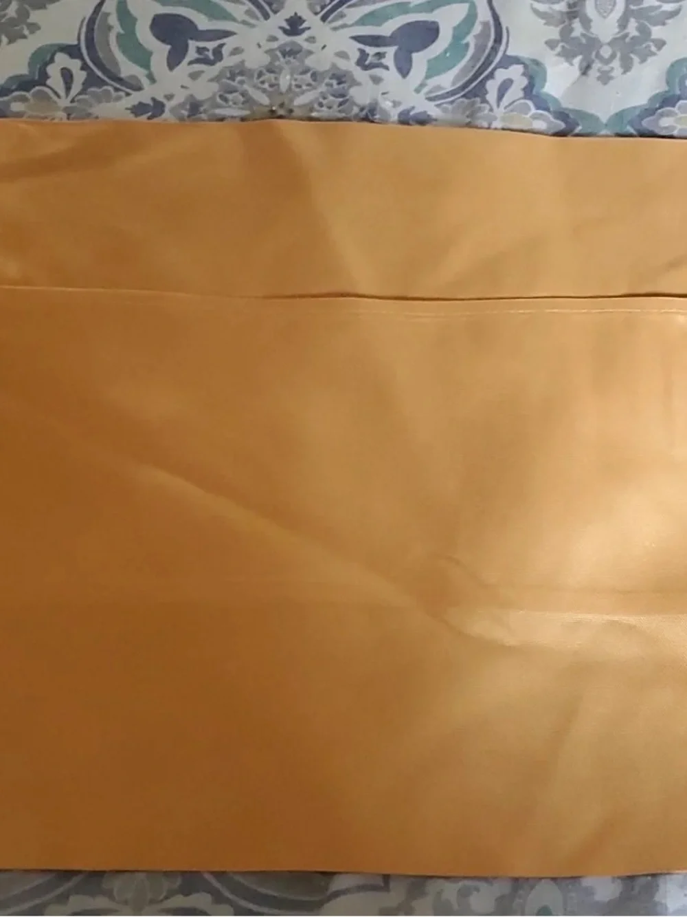 Yellow Textured Throw Pillow Cover with Blue Script